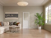 Blocco porta reversibile H204 x L73 cm in Alluminio e Vetro temperato stile atelier  Bianco - ERMELO