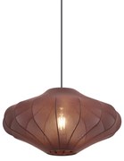 Lampada a Sospensione Japandi Marrone con Paralume in Tessuto 50cm - Plu