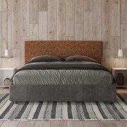 Letto contenitore imbottito 160x190 tessuto Era 04 arancio Arla