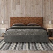 Letto matrimoniale contenitore imbottito 160x190 tessuto Era 4 arancio Arla