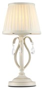 Lampade Da Scrivania Shabby Chic Brionia Metallo Beige 1 Luce Vetro Bianco