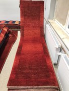 Loribaft Tappeto 290 x 80 Rosso (Iran) Annodato A Mano