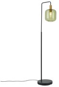 Lampada da terra Hotel Chic nera e oro con vetro verde - Zuzanna