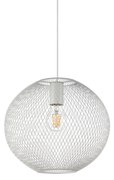 Lampadario A Sospensione Moderno Net Metallo Bianco 1 Luce E27 42W Ip20