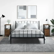 Comodini 2 Pz Rovere Marrone 34x35,5x70 Cm İn Legno Multistrato /