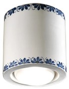 Plafoniera Classica Trieste Bianco Decorato Filo Marrone 1 Luce E27