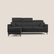 Pegaso divano letto angolare con poggiatesta reclinabili e rivestimento impermeabile T02 nero
