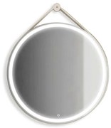Specchio con illuminazione integrata completo di faretto bagno tondo L 90 x H 70 x P 3 cm