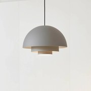 Lucande Nymara Lampada a sospensione LED, grigio, alluminio, Ø 40 cm