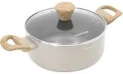 Casseruola 20 cm taupe scritta Cooking Therapy con coperchio
