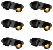 Set di 6 faretti da incasso neri GU10 35mm orientabili a 2 luci - Installa