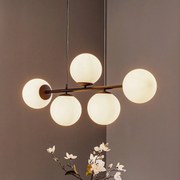 TK Lighting Lampada a sospensione Celeste con vetri sferici, 5 luci