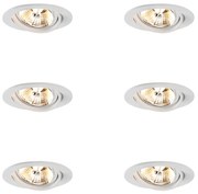 Set di 6 faretti da incasso moderni bianchi orientabili AR70 - Cisco