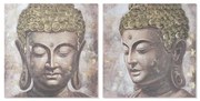 Quadro Home ESPRIT Buddha Orientale 100 x 3 x 100 cm (2 Unità)