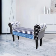 Panchina patchwork blu e bianca