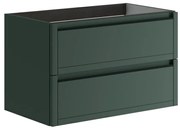 Mobile da bagno sotto lavabo Tratto verde opaco L 79.5 x H 50 x P 45.5 cm 2 cassetti, lavabo non incluso