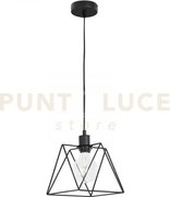 Lampadario a sospensione santana poligonale nera 1 luce attacco e27...