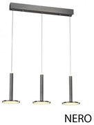 Lampadari Sospensioni Moderno Tua Metallo Lgp Nero 3 Led 27W Doppia Emissione