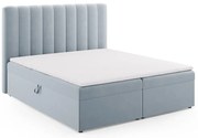 Letto boxspring azzurro con contenitore 180x200 cm Gina - Milo Casa