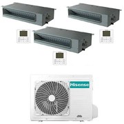 Hisense - Climatizzatore Condizionatore Canalizzabile R32 Trial Split Inverter 12000 + 18000 + 18000 btu con u.e. 5AMW105U4RQC Classe a++/a+