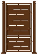 Cancello manuale con serratura elettrica Privacy in ferro, apertura a destra, L 104.5 x H 180 cm, di colore ruggine