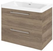 Mobile sottolavabo e lavabo Remix rovere charleston L 75 x H 58 x P 46 cm 2 cassetti