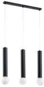 Lampadario a sospensione con filo TWISTER 3xE27/60W/230V nero