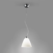 Lampadario In Metallo Moderno Dome Cromo Bianco 1 Luce E27