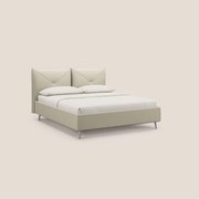 Adone letto imbottito contenitore a doppia pannellatura in bouclet impermeabile T07 beige