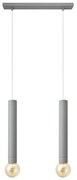 Lampadario a sospensione con filo TUBA 2xE27/15W/230V grigio