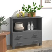 Credenza hamar grigio scuro 85x35x80 cm legno massello di pino