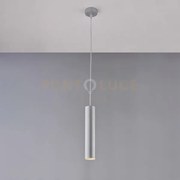 Sospensione in ferro laccato bianco gu10 con decorazione argento an...