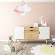 Maco Design Lampada a sospensione per camere di bambini Zsofia a 3 luci bianco/rosa