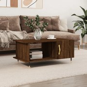 Tavolino da salotto rovere marrone 90x50x40cm legno multistrato