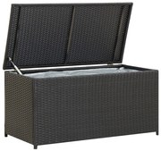 Baule da giardino in polyrattan 100x50x50 cm nero