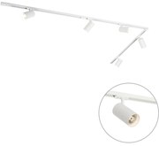 Sistema di illuminazione a binario moderno con 5 faretti bianchi monofase GU10 70mm - Iconic Jeana Luxe