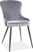 Sedia in velluto grigio Lotus velvet Blu14