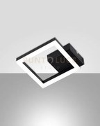 Bard applique nera 1 luce 3000k - 11w - 1080 lm, 17cm dimmerabile