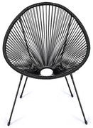 Poltrona da esterno nera in metallo e plastica Avocado Comfort – Bonami Selection