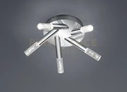 Bolsa plafoniera bagno led 5 luci cromo+diffore trasparente bolle. ...