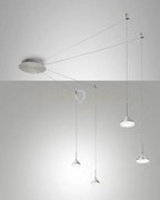 Isabella sospensione 4 luci alluminio spostabile a led 3000k - 32w ...