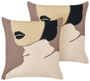 Set di 2 cuscini decorativi beige 45 x 45 cm VAYALI 