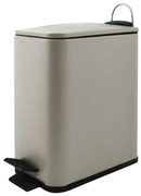 Pattumiera bagno 5 Lt in acciaio tortora opaco con apertura a pedale Rexa
