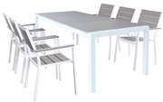 LOIS - set tavolo in alluminio cm 162/242 x 100 x 74 h con 6 poltrone Xanthus