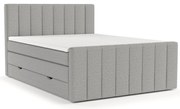 Letto boxspring grigio chiaro con contenitore 180x200 cm Ruby - Maison de Rêve