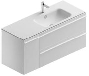 Mobile sottolavabo e lavabo Linea per vasca a destra bianco opaco in truciolare L 120 x H 55 x P 46 cm, 1 anta 2 cassetti