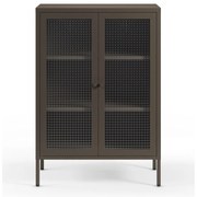 Vetrina grigia in metallo 70x100x40 cm Layna – Marckeric