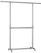 Appendiabiti mobile a piantana LINEA, colore argento