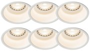 Set di 6 faretti da incasso moderni bianchi - Dept