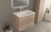 Mobile sottolavabo e lavabo Lyla per vasca centrale rovere tabacco L 75 x H 55 x P 51 cm